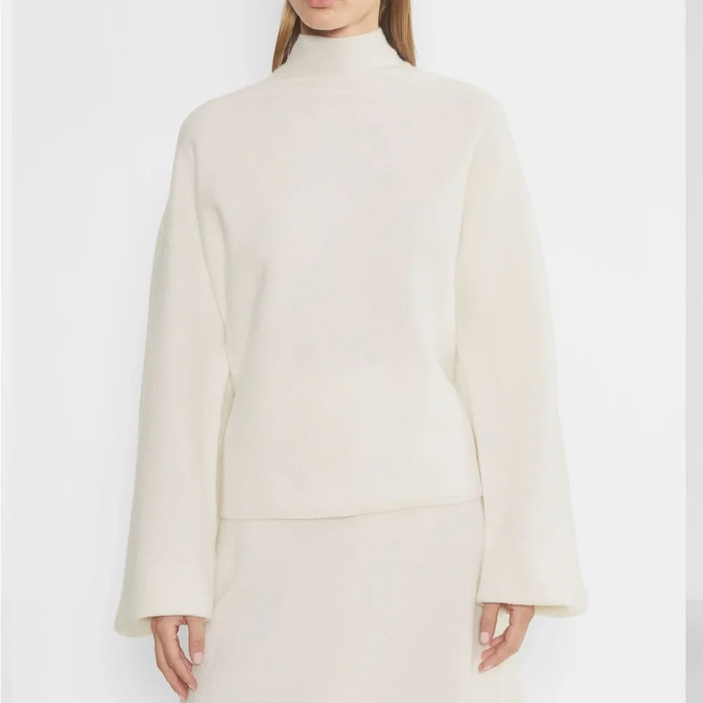 Aritzia Merino Wool Turtleneck in Whisper White - Picture 3 of 9